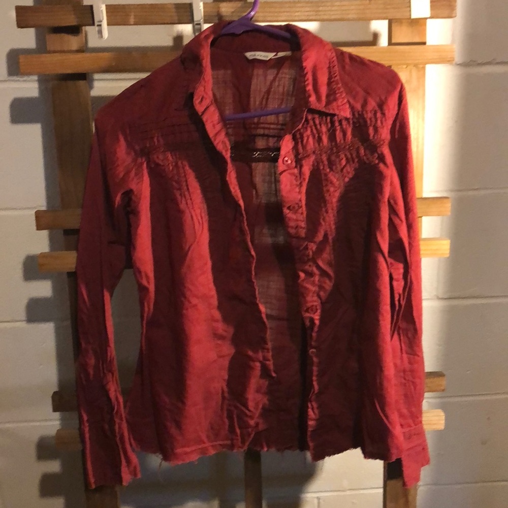 Maurices button down shirt burgundy